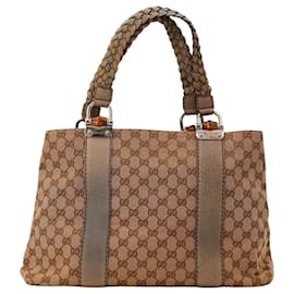 Gucci GG Monogram Canvas Tote Bag mit Bambusgriffen
