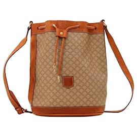 Celine Monogramm Canvas Leder Bucket Bag - Céline