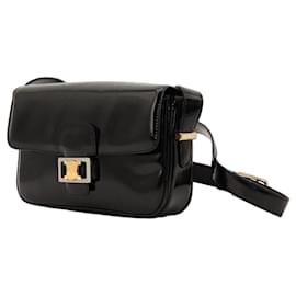 Céline Celine Triomphe Borsa a tracolla in pelle vernice nera