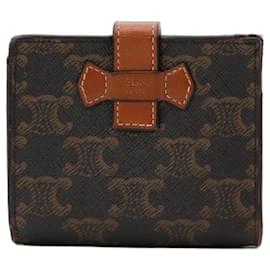 Celine Triomphe Canvas Bi-Fold Portemonnaie - Céline