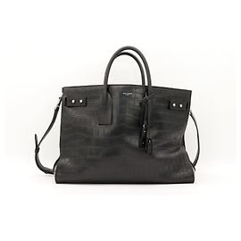 Saint Laurent Sac de Jour borsa in pelle stampa coccodrillo