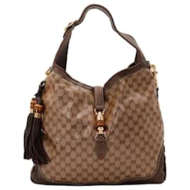 Gucci Borsa Hobo Monogramma GG con Nappa in Bambù