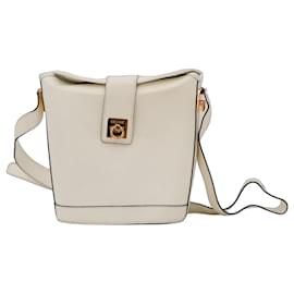Celine Kleiner Bucket Bag aus weißem Leder - Céline