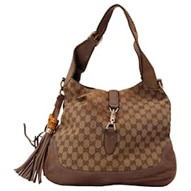 Gucci Borsa Hobo Monogram con Nappa in Bambù