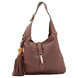 Gucci Borsa Hobo in pelle marrone con nappa in bambù
