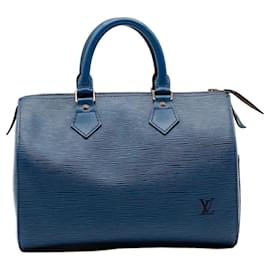 Louis Vuitton Speedy 25 Pelle Epi Blu