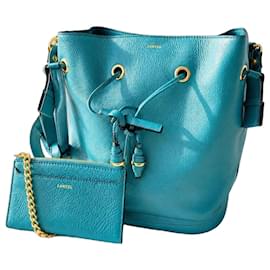 Lancel Le Huit borsa a secchiello in pelle blu