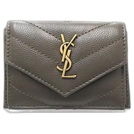 Saint Laurent Tri-fold Wallet in Dark Gray