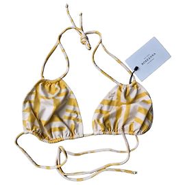 Roseanna Top Bikini Edith-Clea Stampa Geometrica Giallo e Crema