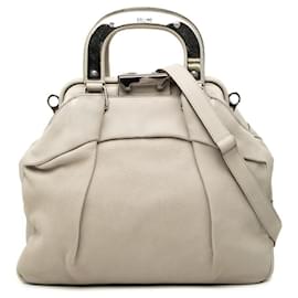 Céline Borsa a mano e borsa a tracolla in pelle beige Celine