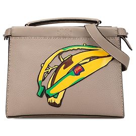 Borsa a mano Fendi Selleria Peekaboo Fit Mini Banana
