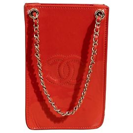 Chanel Clutch in pelle vernice rossa