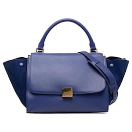 Céline Borsa Celine Trapeze in scamosciato tricolore blu
