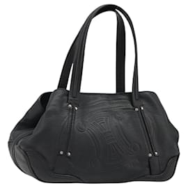 Céline Borsa CELINE Triomphe in pelle nera argento 185601A
