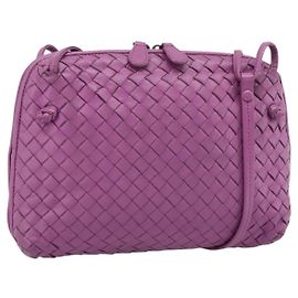 BOTTEGA VENETA INTRECCIATO Shoulder Bag Leather Purple Auth 187568A