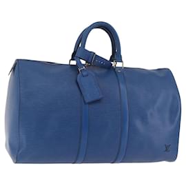 LOUIS VUITTON Epi Keepall 45 Boston Bag Blue M42975 LV Auth 184611 - Louis Vuitton