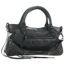 BALENCIAGA Borsa The First in Pelle 2way Navy 103208 Auth 185338M