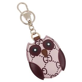 GUCCI Guccissima GG Canvas Charm a forma di gufo in pelle Rosa 821813 Auth 186160M