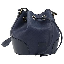 GUCCI Diamante Schultertasche Leder Marineblau Gold 354229 Auth ka4767