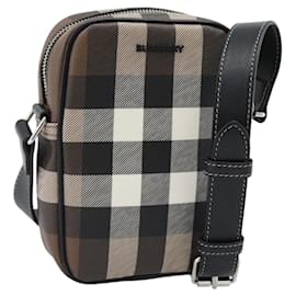 Borsa a Spalla BURBERRY Nova Check PVC Marrone Argento Auth 186210A
