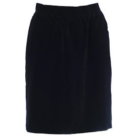 Falda vintage de terciopelo negro Saint Laurent Rive Gauche