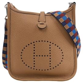 Borsa a tracolla Hermès Evelyne Taurillon Clemence Maxi Quadrille TPM Chai U:2022