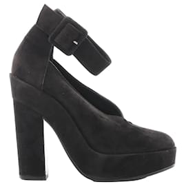 HERMES Leder- & Wildleder-Stilettos in Schwarz, Größe 38 EU - Hermès