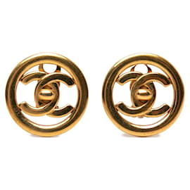 Orecchini a clip rotondi Vintage Chanel Coco Mark