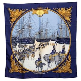 Hermes Carre 90 MARINE ET CAVALERIE Seidentuch - Hermès