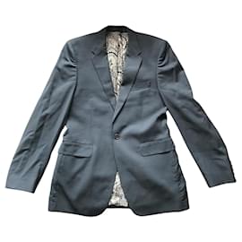 Paul Smith Herrenblazer Dunkelgrau Paisley-Futter
