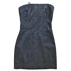 Dolce & Gabbana schwarzes Bustierkleid aus Damast-Jacquard