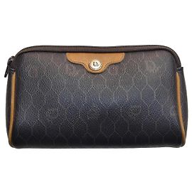Pochette Christian Dior Monogramma Marrone e Pelle Camel