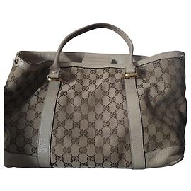 Borsa Tote Gucci GG Supreme in Tela e Pelle Beige