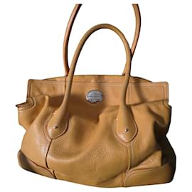 Borsa a mano Lancel in pelle granulata gialla