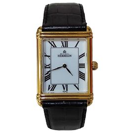 Michel Herbelin Damen Uhr Quadrat Gelbgold 7468