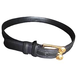 Versace Ledergürtel Schwarz mit Medusa-Schnalle