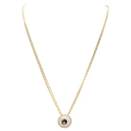 Collana Chopard, "Happy Spirit", oro giallo, diamanti e madreperla blu.