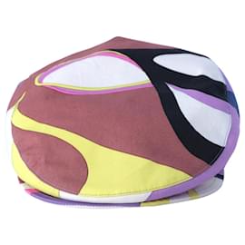 Berretto da pilota vintage Emilio Pucci con stampa a vortici psichedelici
