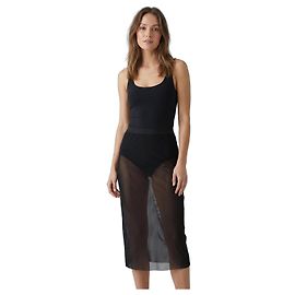 Autre Marque Falda midi transparente negra Peri