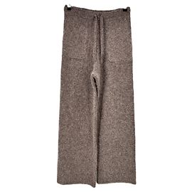 Autre Marque Pantalones de lana marrones MAJESTIC FILATURES