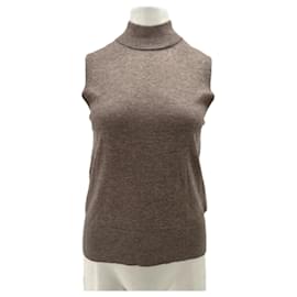 Ärmelloser Strickpullover braun - Autre Marque