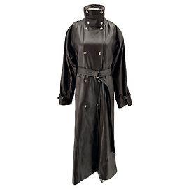 Autre Marque Trench en cuir marron