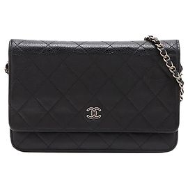 Chanel Portafoglio con catena in caviar nero 2016