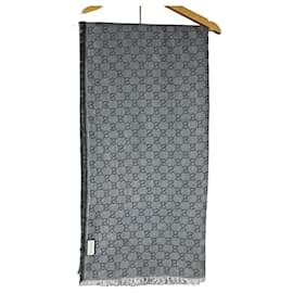 Gucci Sciarpa GG Supreme in lana grigia
