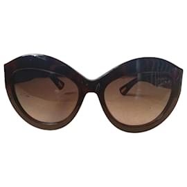 Lanvin Sonnenbrille aus braunem Acetat mit Perlen
