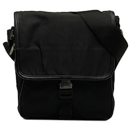 Borsa a tracolla Prada Black Tessuto con fibbia