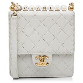 Chanel White Mini Chic Pearls Crossbody