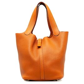 Hermès Orange Clemence Picotin Lock 22