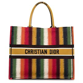 Dior Book Tote gestreift Gelb, Large