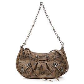 Balenciaga Le Cagole Satchel aus braunem Mini BB Monogramm beschichtetem Canvas